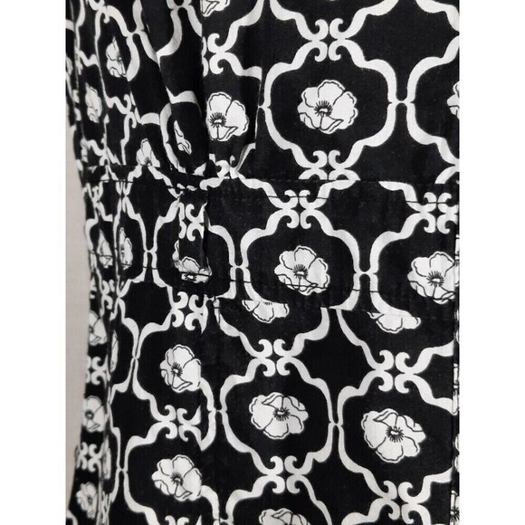 Requirements Empire Waist Babydoll Stretch Top Full Button Black and White SZ 8 - Picture 8 of 16